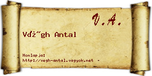 Végh Antal névjegykártya